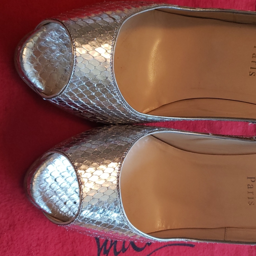 Christian Louboutin Python Peep Toe - image 4